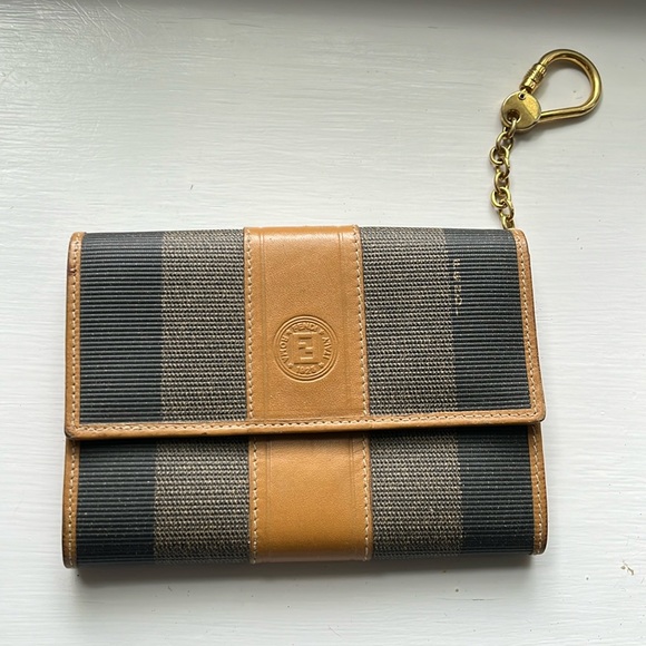 Fendi Accessories - FENDI LADIES BROWN MONEY ID HOLDER KEYCHAIN-RARE!!